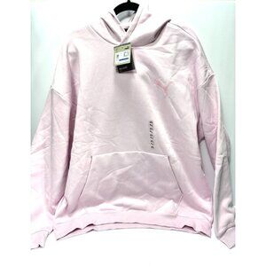 Womens XL Light Pink Puma Hoodie Warm Casual Sweatshirt Athletic Comfortable NEW